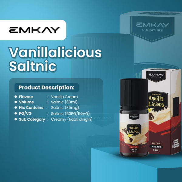 EMKAY Liquid Vanillalicious (30ml) - Saltnic - Gambar 2