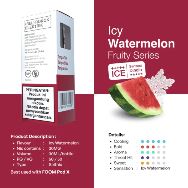 LIQUID FOOM FRUITY SALT ICY WATERMELON - Gambar 2
