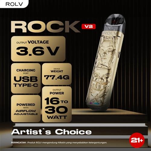 ROLV ROCK V2 POD 900mAh 30watt FREE LIQUID 30ml - Gambar 3