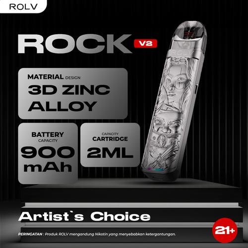 ROLV ROCK V2 POD 900mAh 30watt FREE LIQUID 30ml - Gambar 4