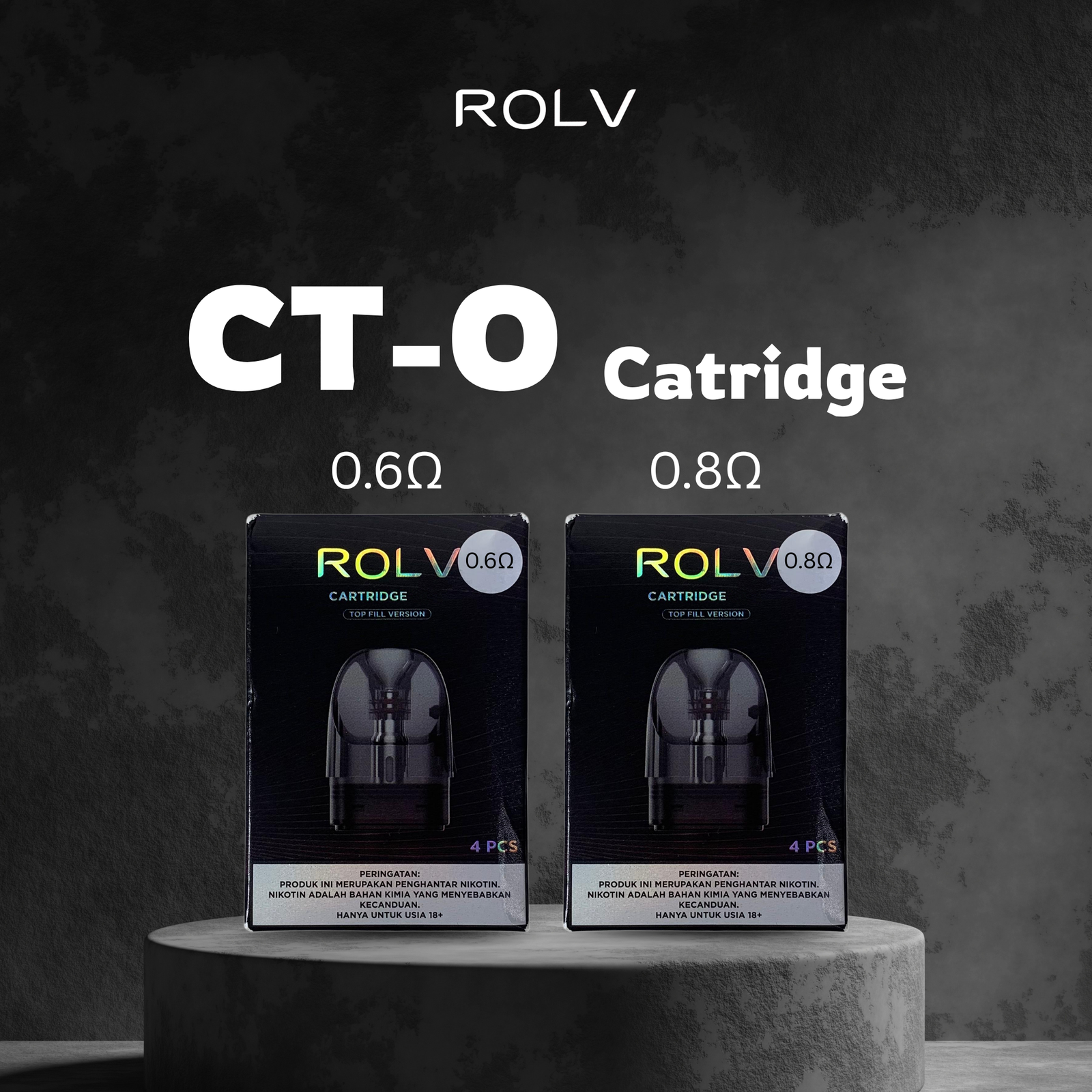 ROLV Catridge CT-O Per Pack isi 4pcs Ready 0.6 & 0.8