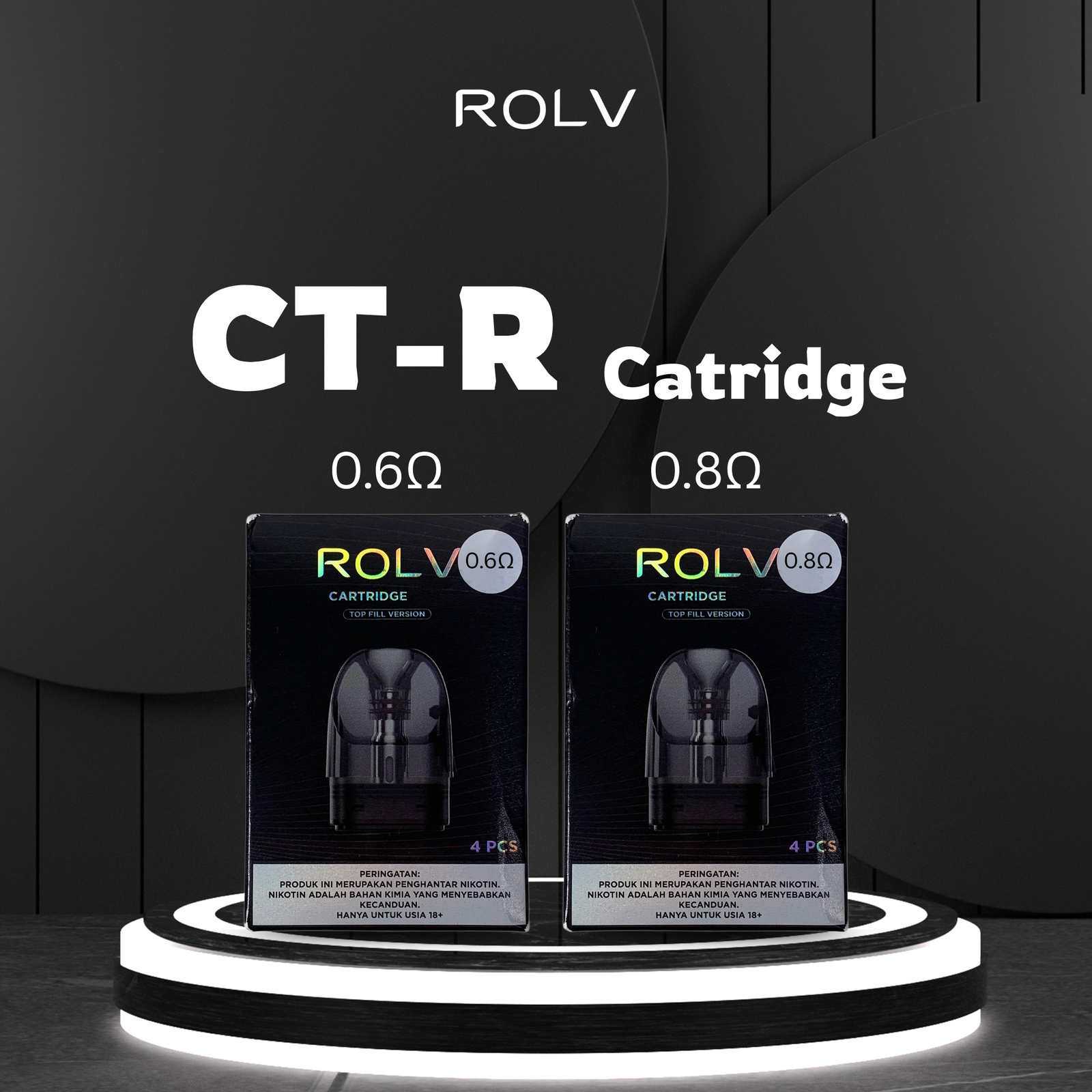 ROLV Catridge CT-R Per Pack isi 4pcs Ready 0.6 & 0.8
