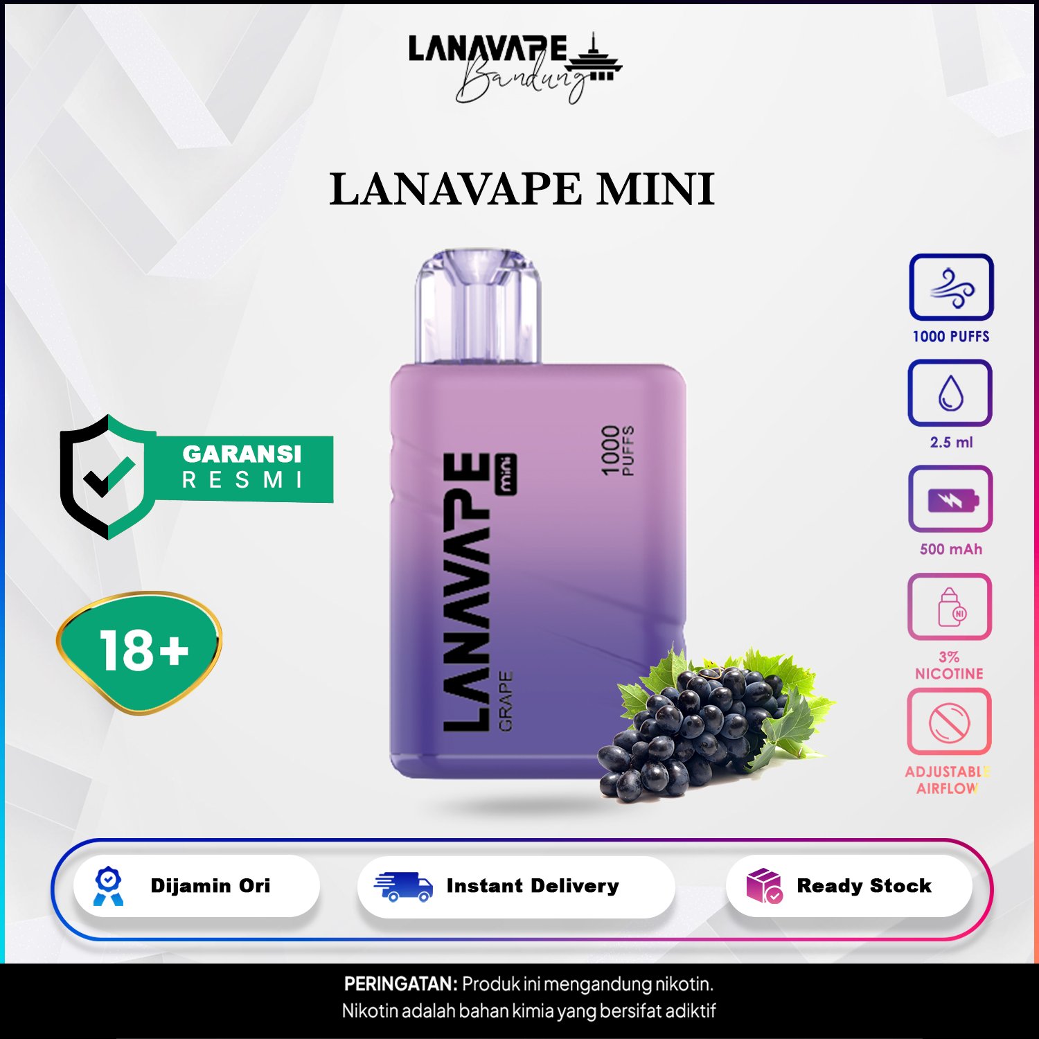 Lanavape LANA MINI 1000 Puffs Disposable - Gambar 4