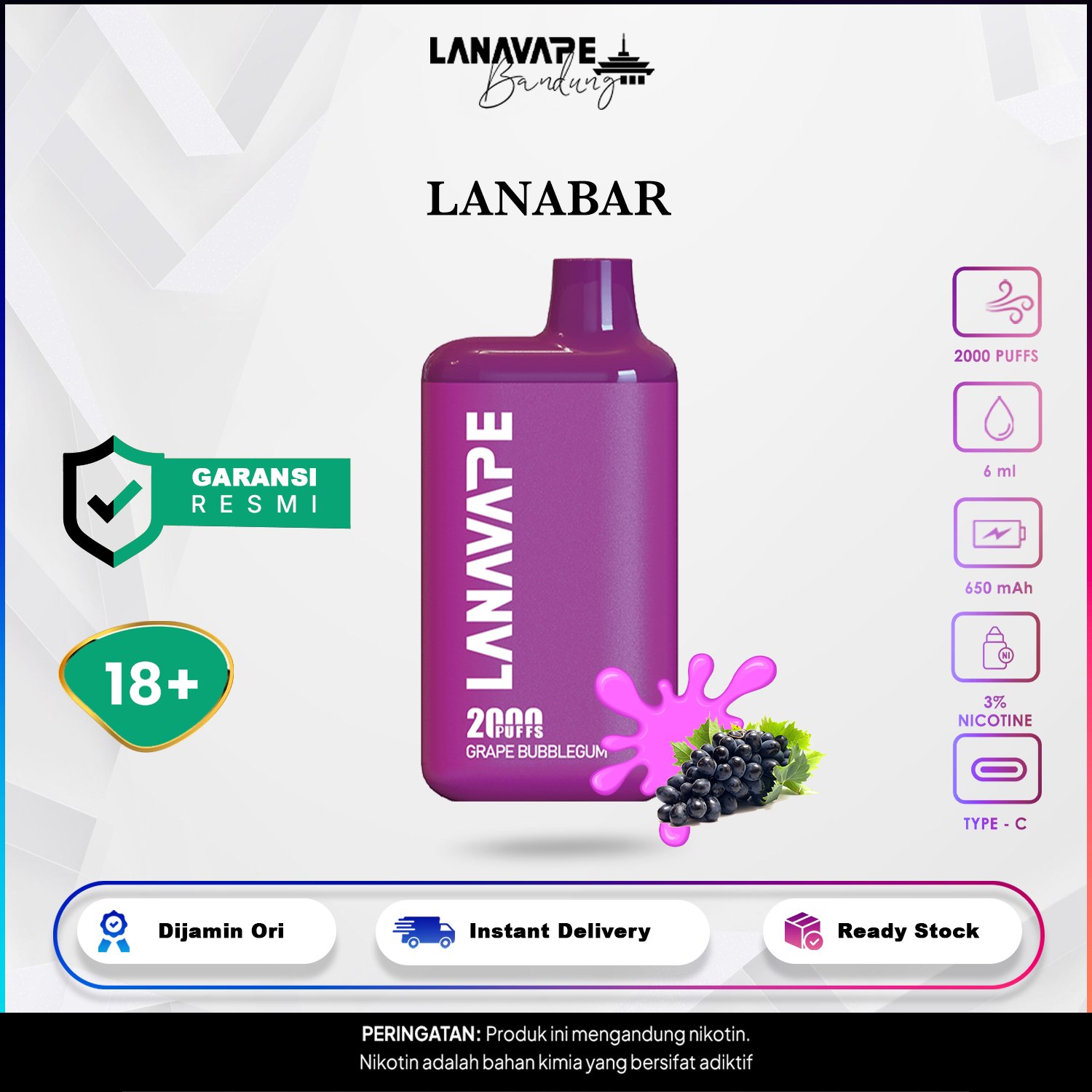 Lanavape LANABAR 2000 Puffs Disposable - Gambar 8