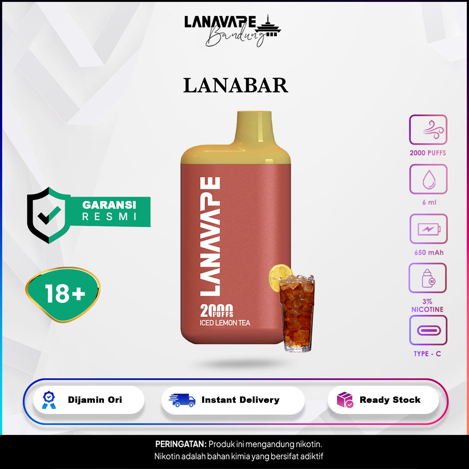 Lanavape LANABAR 2000 Puffs Disposable - Gambar 7