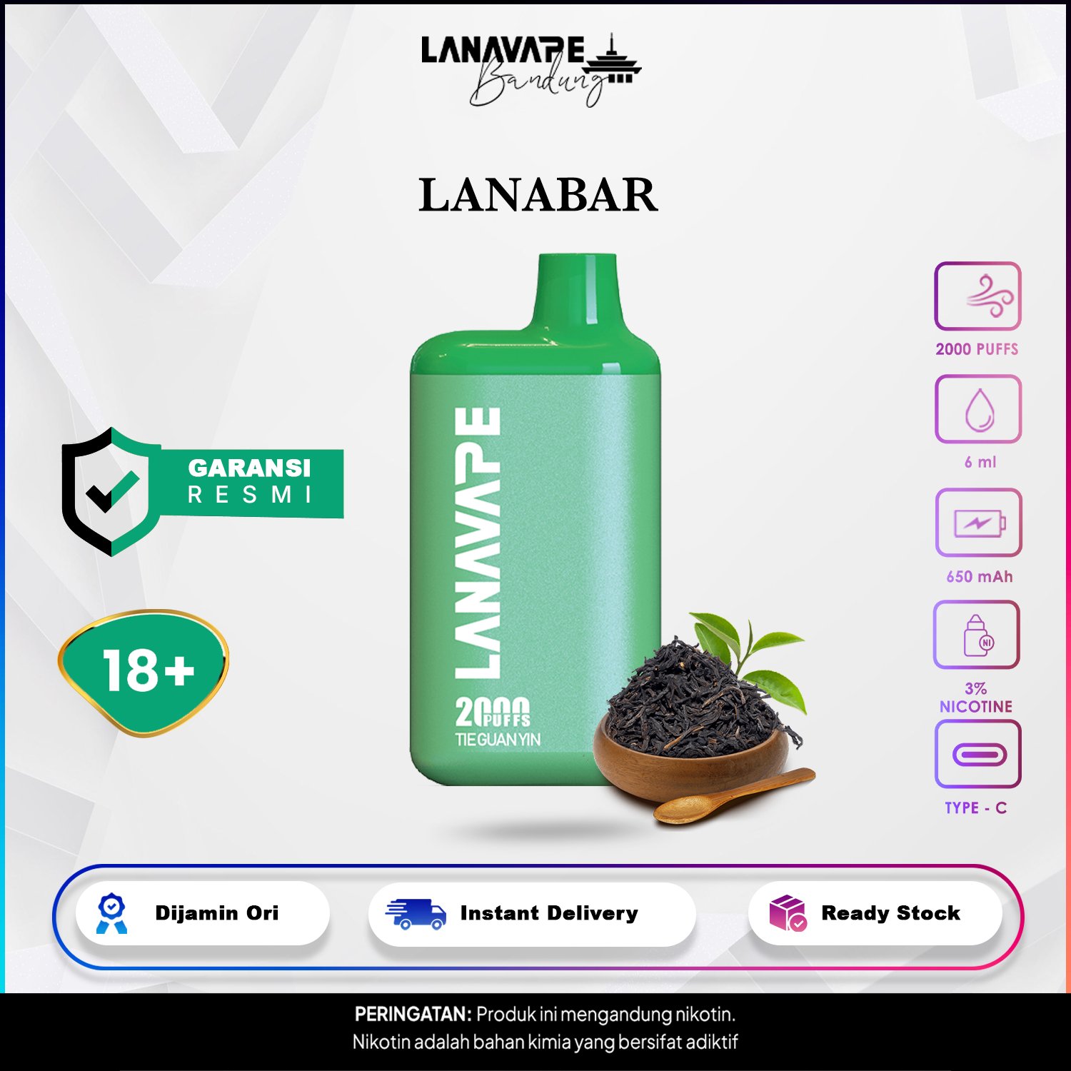 Lanavape LANABAR 2000 Puffs Disposable - Gambar 4