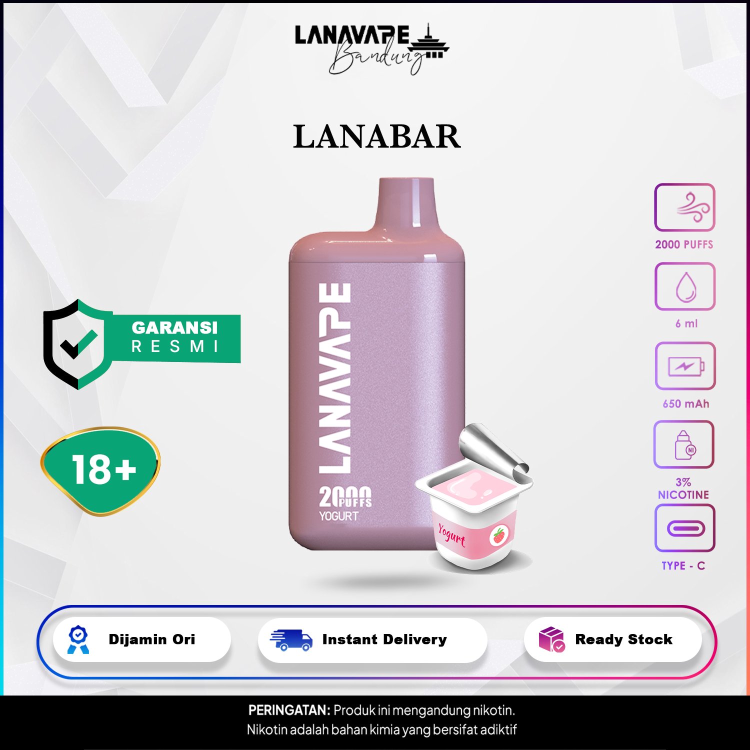 Lanavape LANABAR 2000 Puffs Disposable - Gambar 3